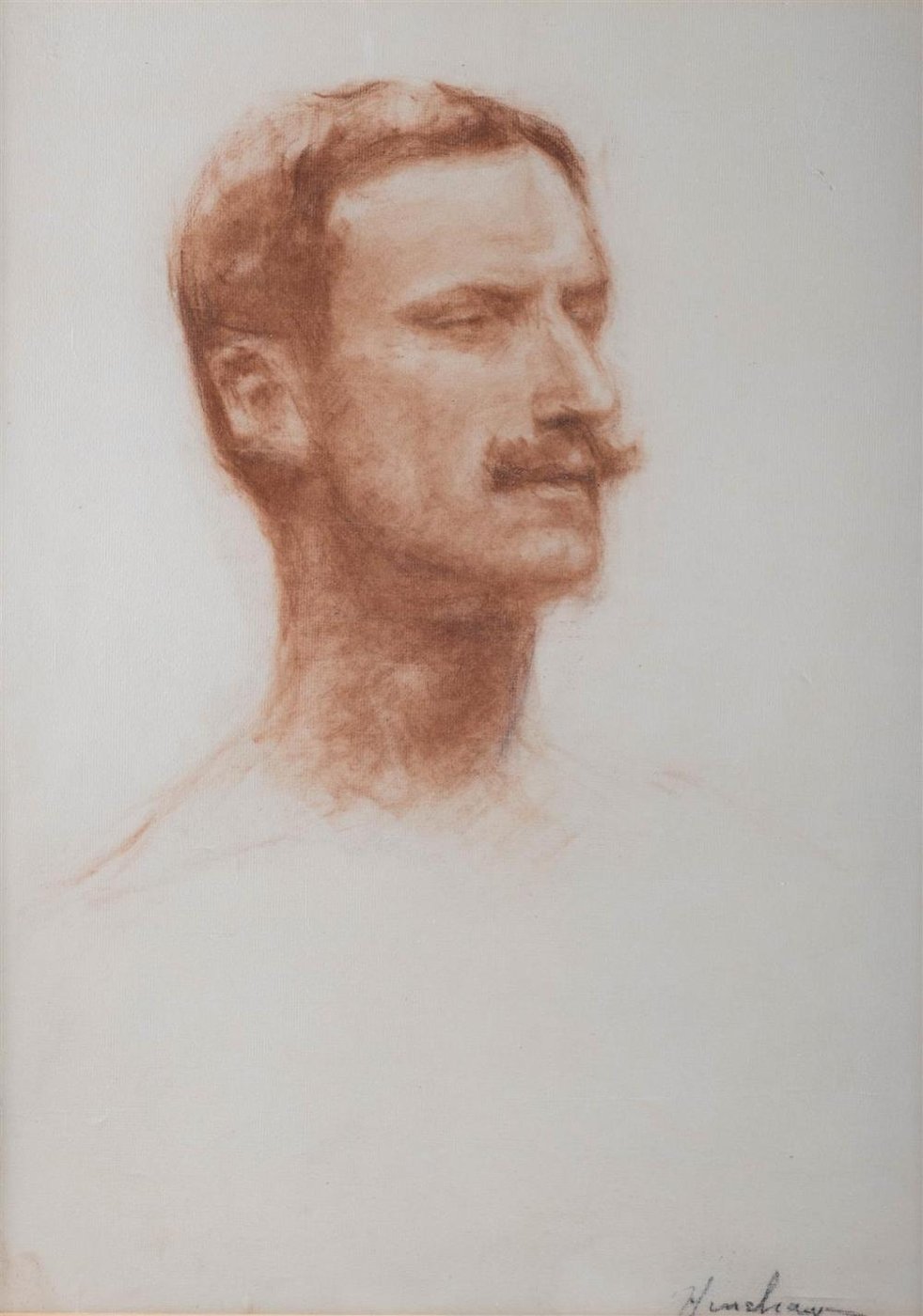 Head of a Man with a Mustache by Henshaw