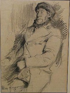 Man Dozing in a Fur Cap by Henshaw
