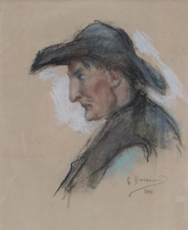 Man in a Slouch Hat, in Profile by Henshaw
