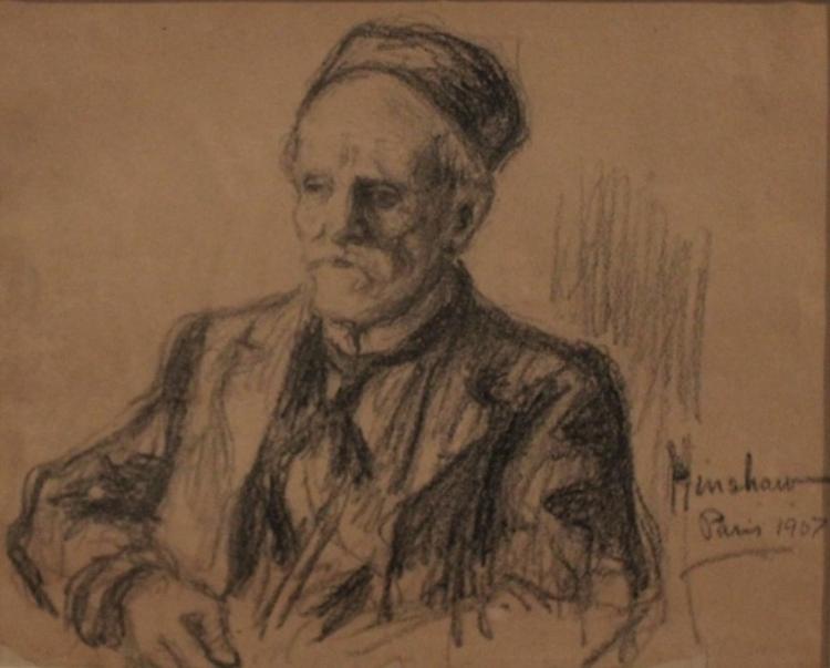 Old Man in a Skullcap, Paris by Henshaw