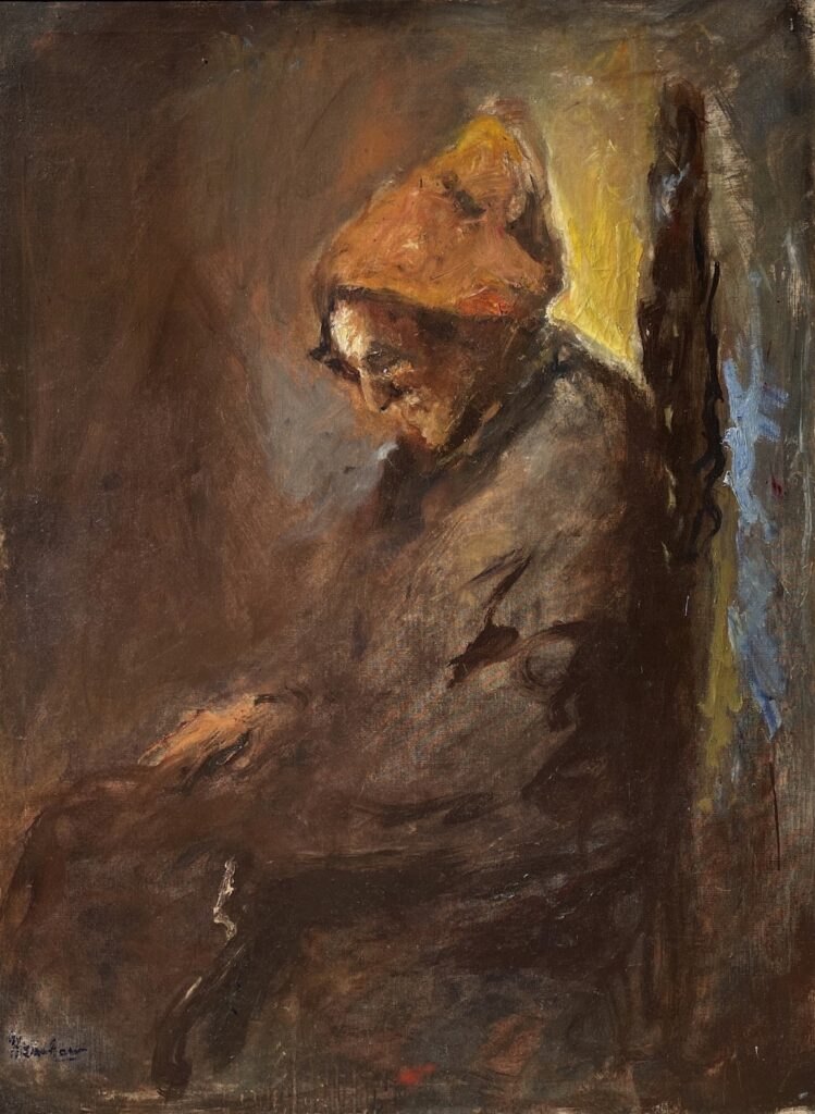Old Woman in an Orange Cap by Henshaw
