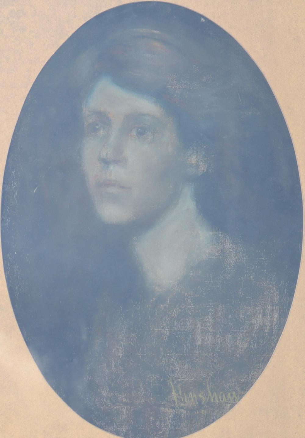 Portrait of a Woman in Blue by Henshaw