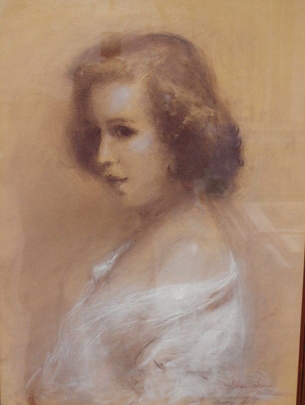 Portrait of a Young Woman in White by Henshaw