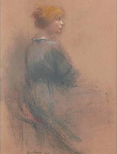 Red-Haired Woman Seen from Behind by Henshaw
