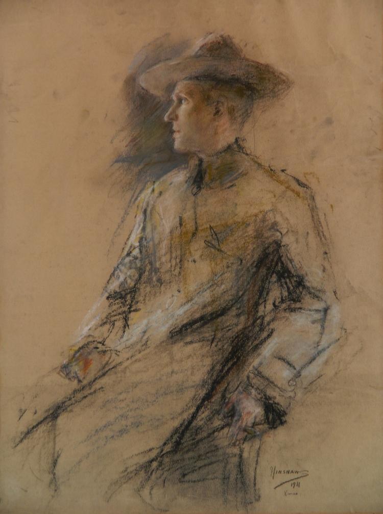 Seated Man in a Wide-Brimmed Hat by Henshaw
