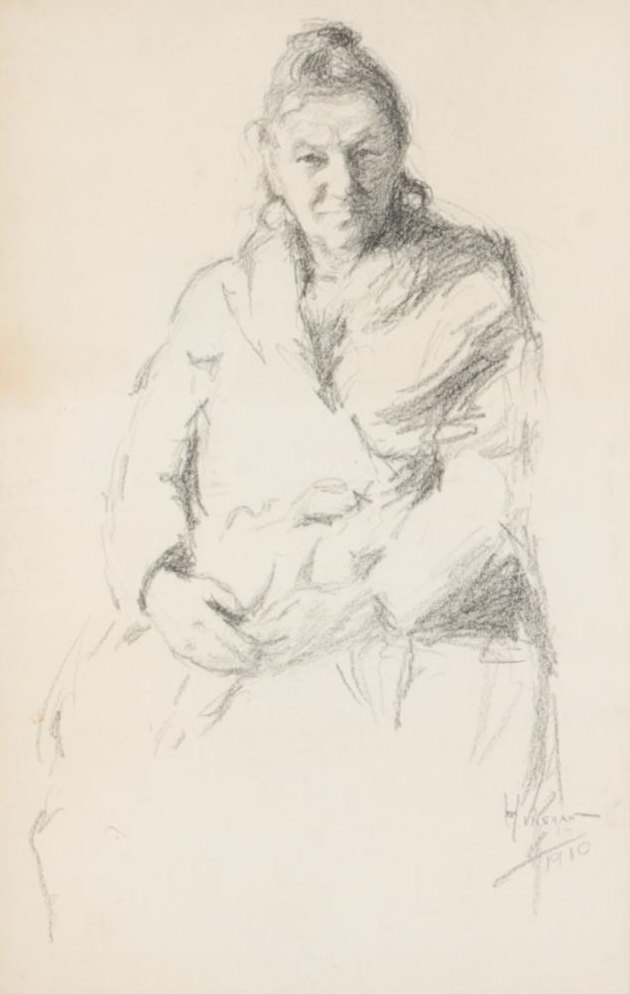 Seated Woman Sketch by Henshaw