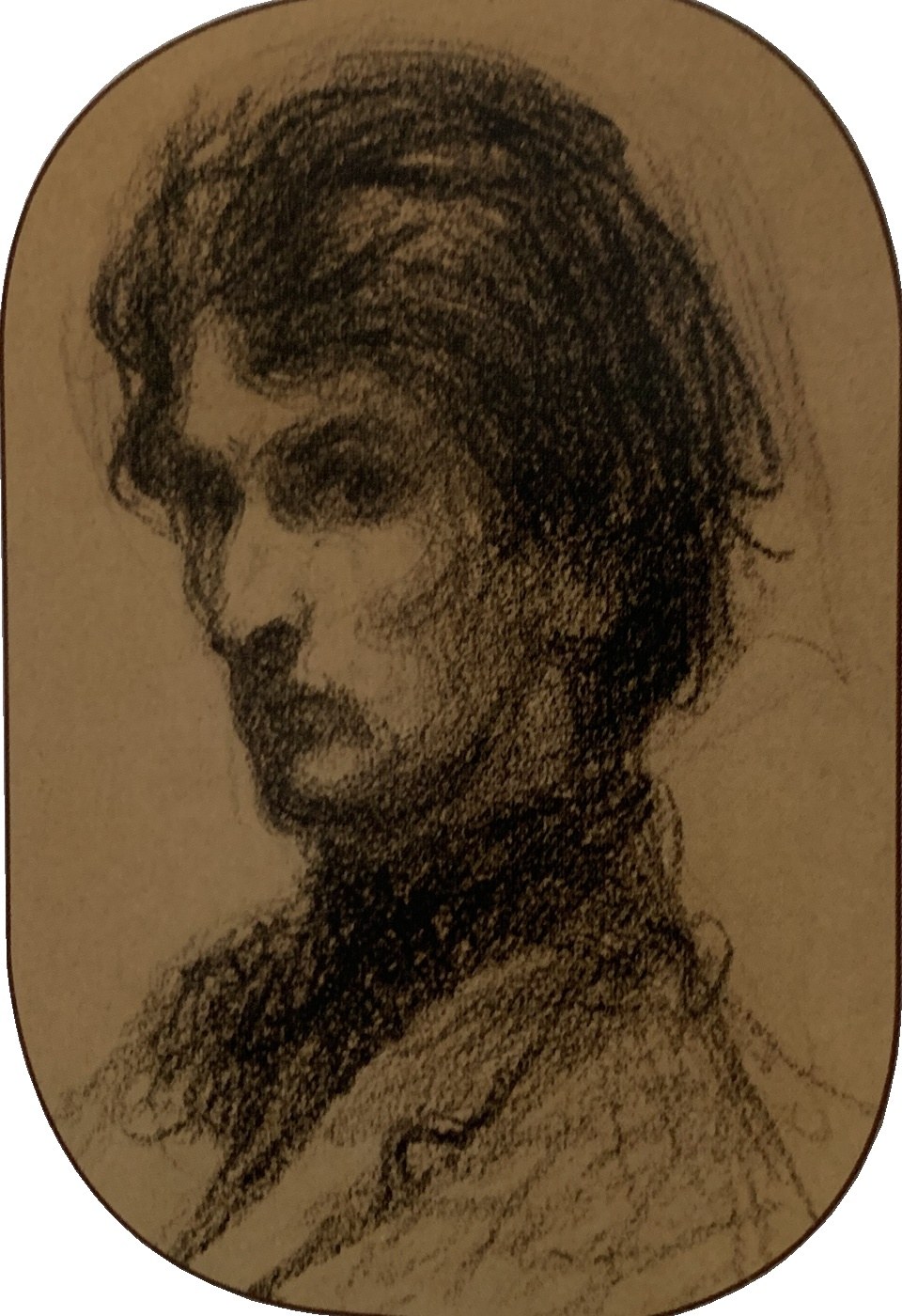 Self-Portrait in Charcoal by Henshaw
