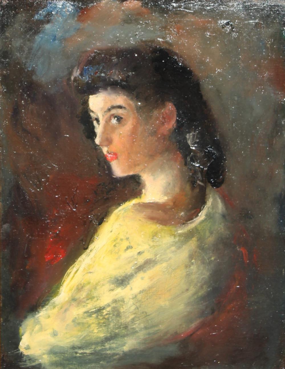 Woman in a Yellow Shawl by Henshaw
