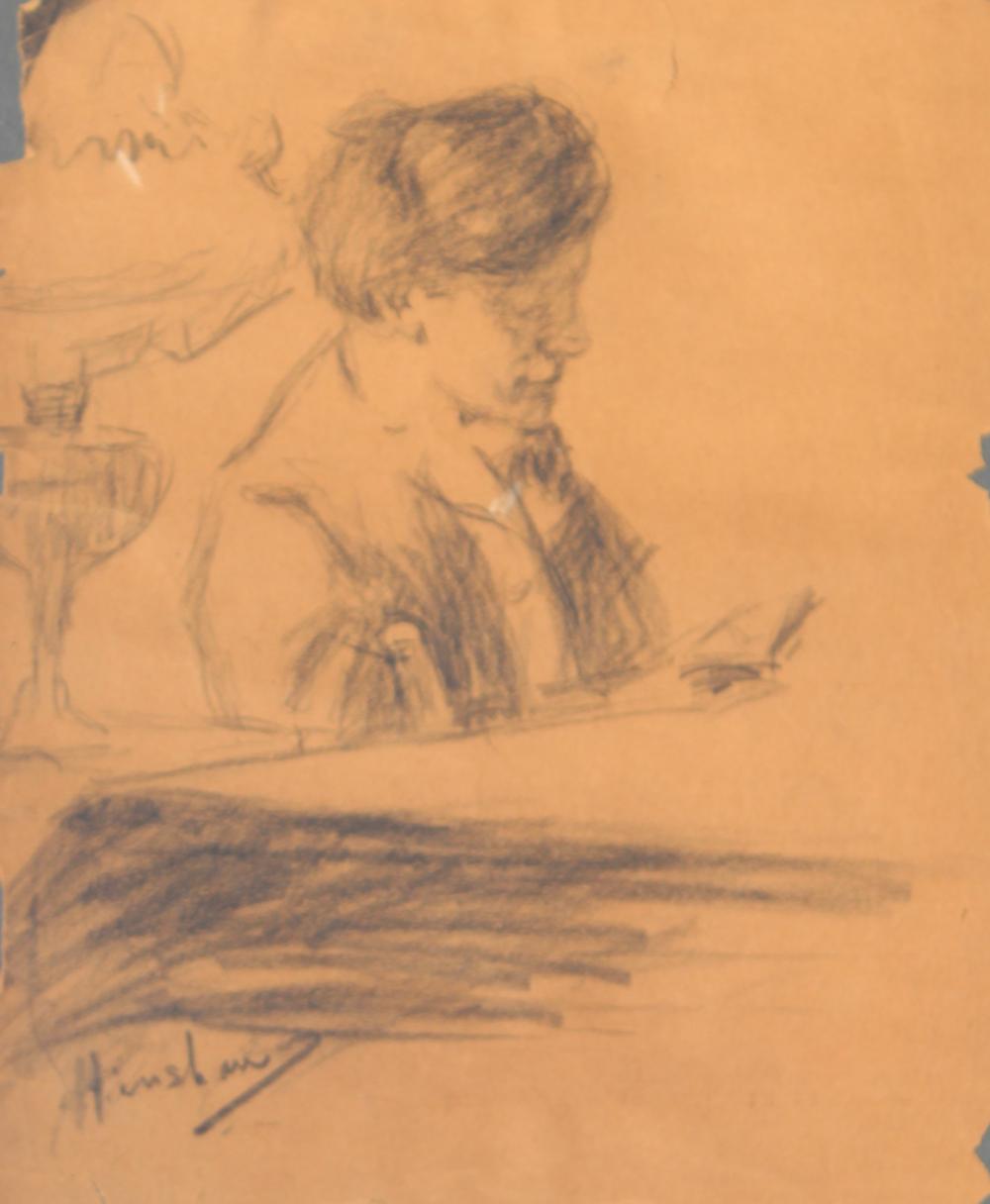 Woman Reading by a Lamp by Henshaw
