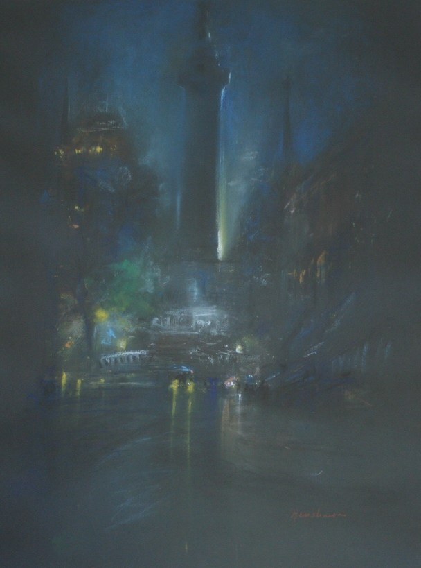 Washington Monument at Night, Mount Vernon Place by Henshaw