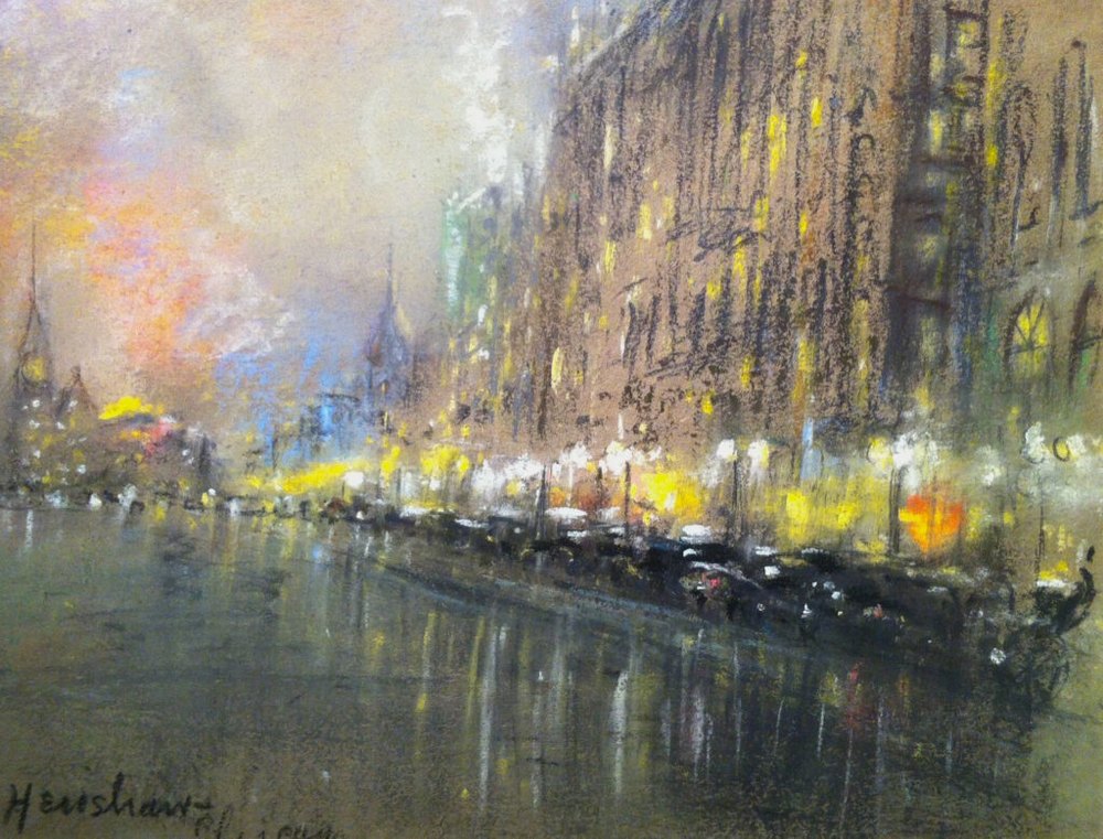 Evening Lights along the Avenue, Chicago by Henshaw