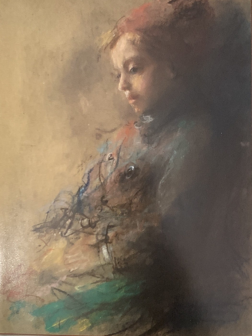 Child Holding a Puppy by Henshaw