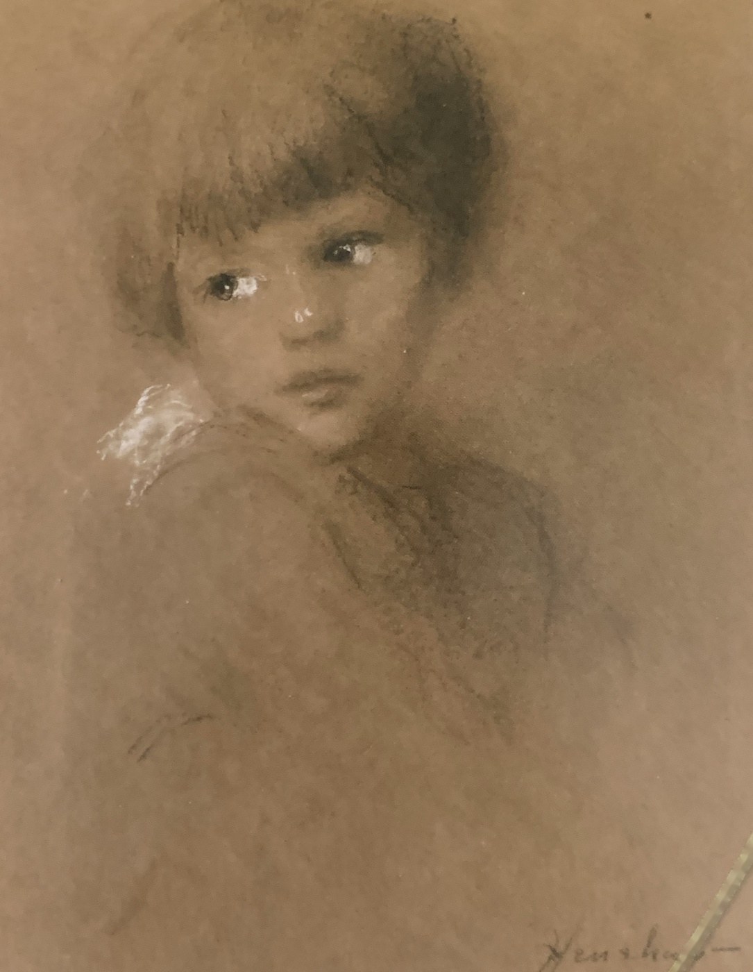 Child with Bobbed Hair, Looking Aside by Henshaw