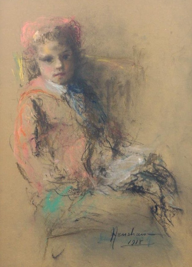 Girl in a Pink Bonnet by Henshaw