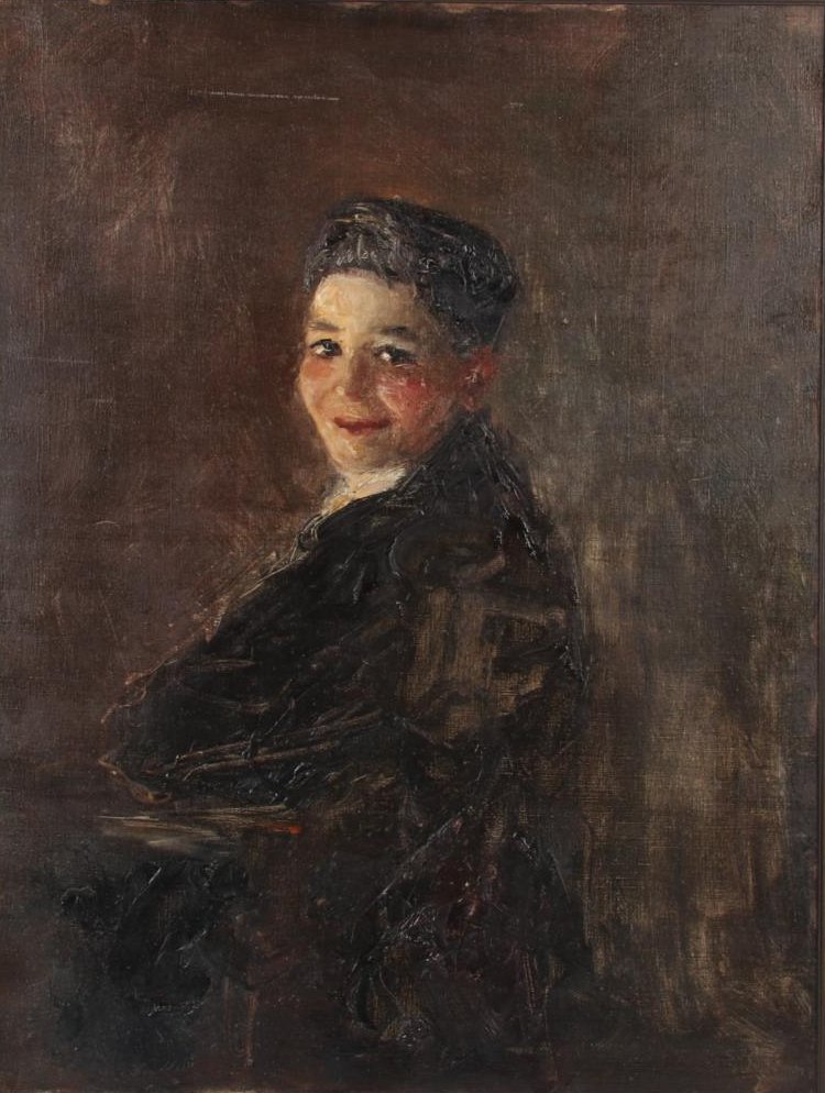 Smiling Boy in a Cap by Henshaw