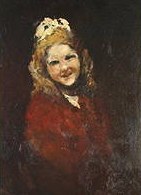 Smiling Girl with a Hair Bow by Henshaw