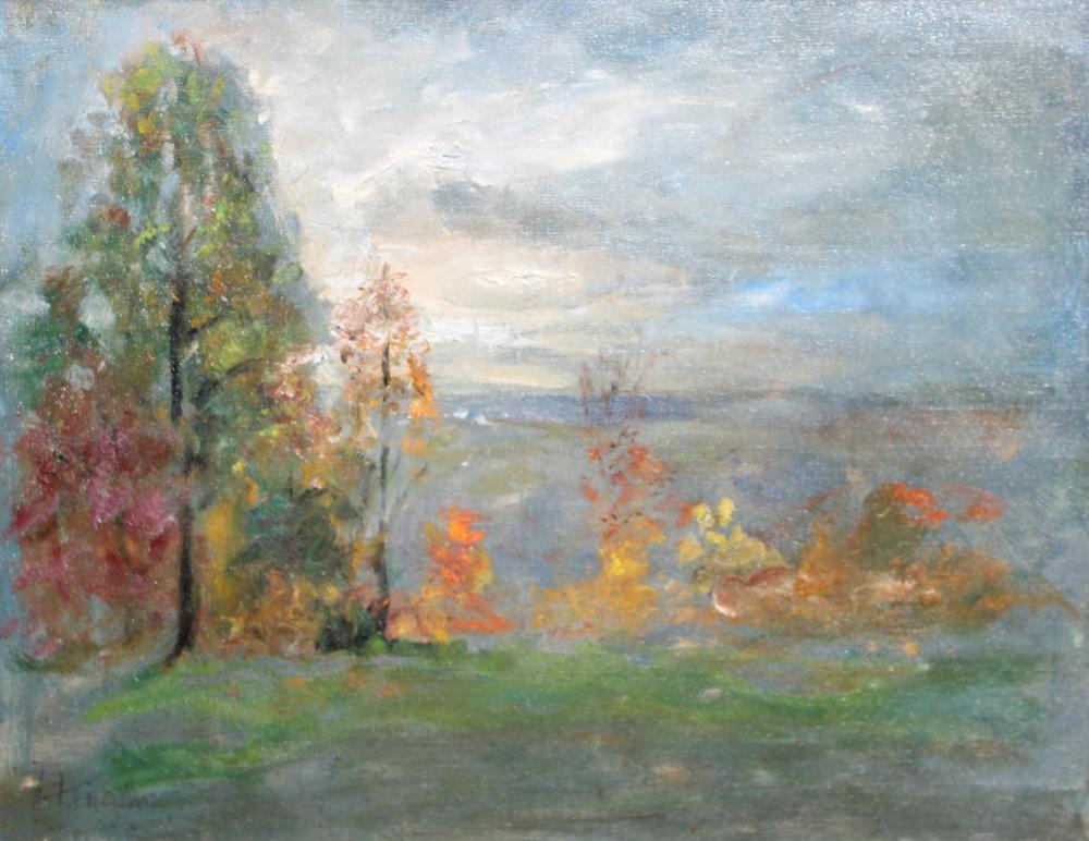 Autumn Trees above a Valley by Henshaw