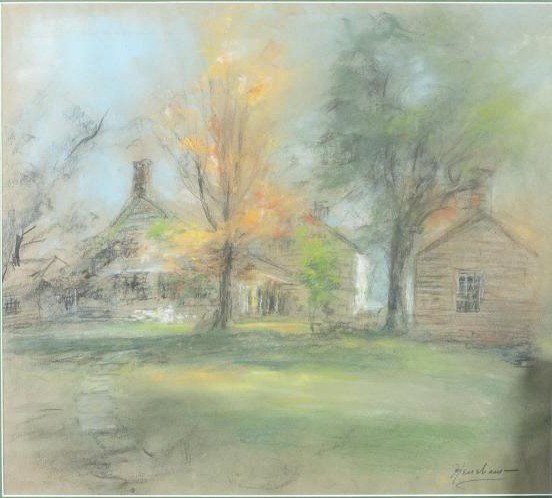 Farmhouse with an Autumn Maple by Henshaw