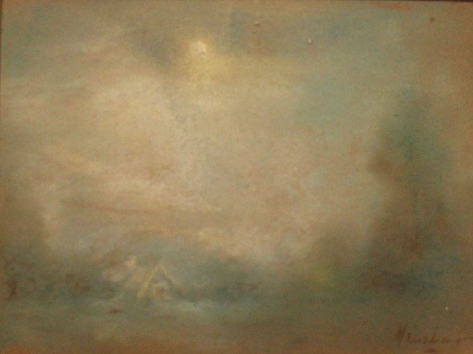 Moon over a Misty Village by Henshaw