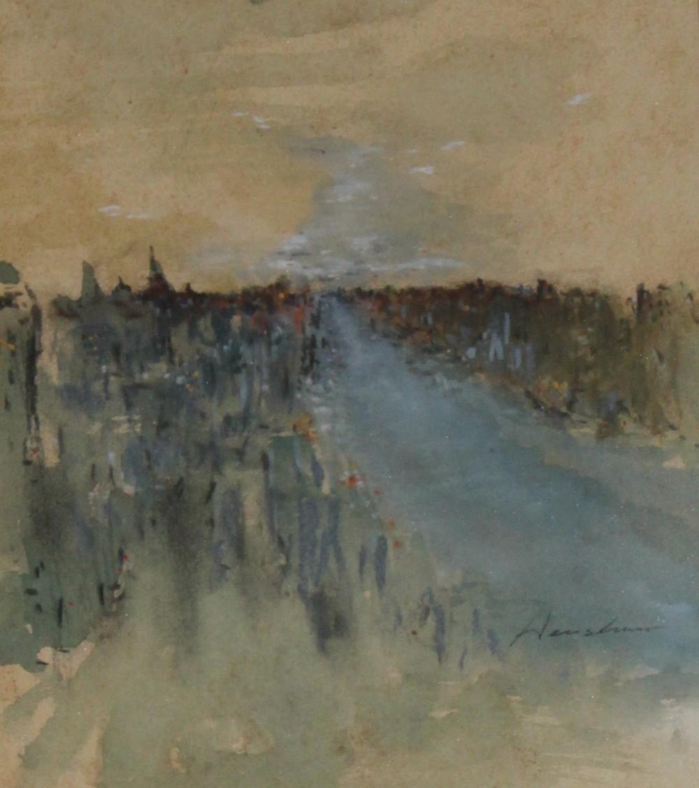 Abstract NY Hudson River Scene by Henshaw