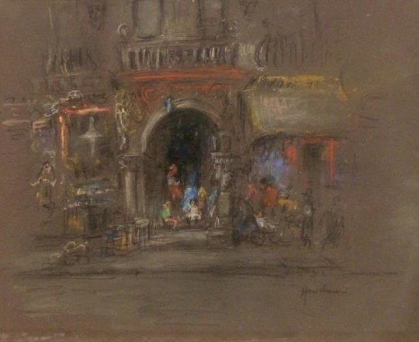 Arched Doorway Market, New York (color study) by Henshaw