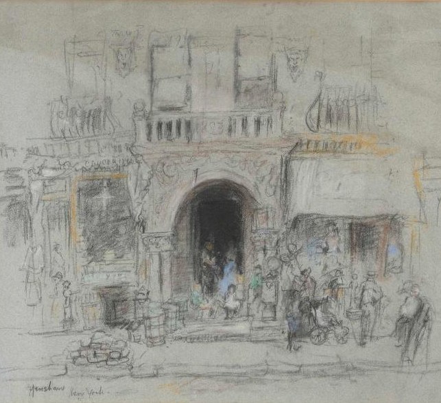 Arched Doorway with Crowd, New York by Henshaw