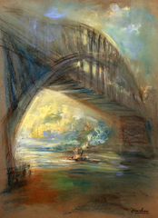Beneath the Hell Gate Bridge in Sunlight, New York by Henshaw