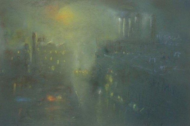 Colonnade at Dusk, Financial District by Henshaw