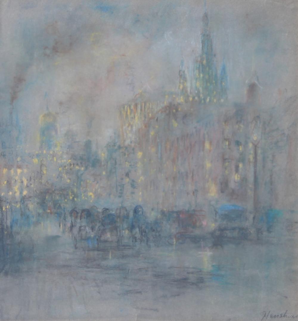 Gothic Tower in the Mist, New York by Henshaw