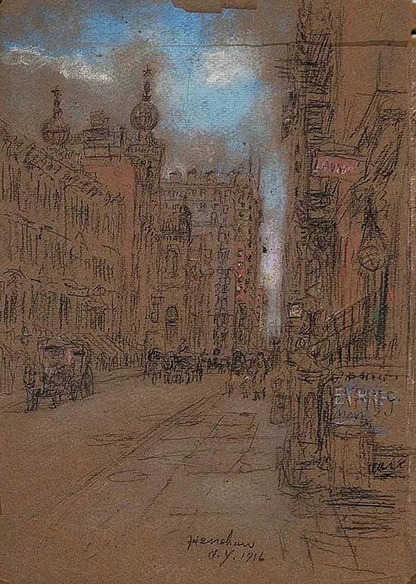 Street with Ornate Towers, New York by Henshaw