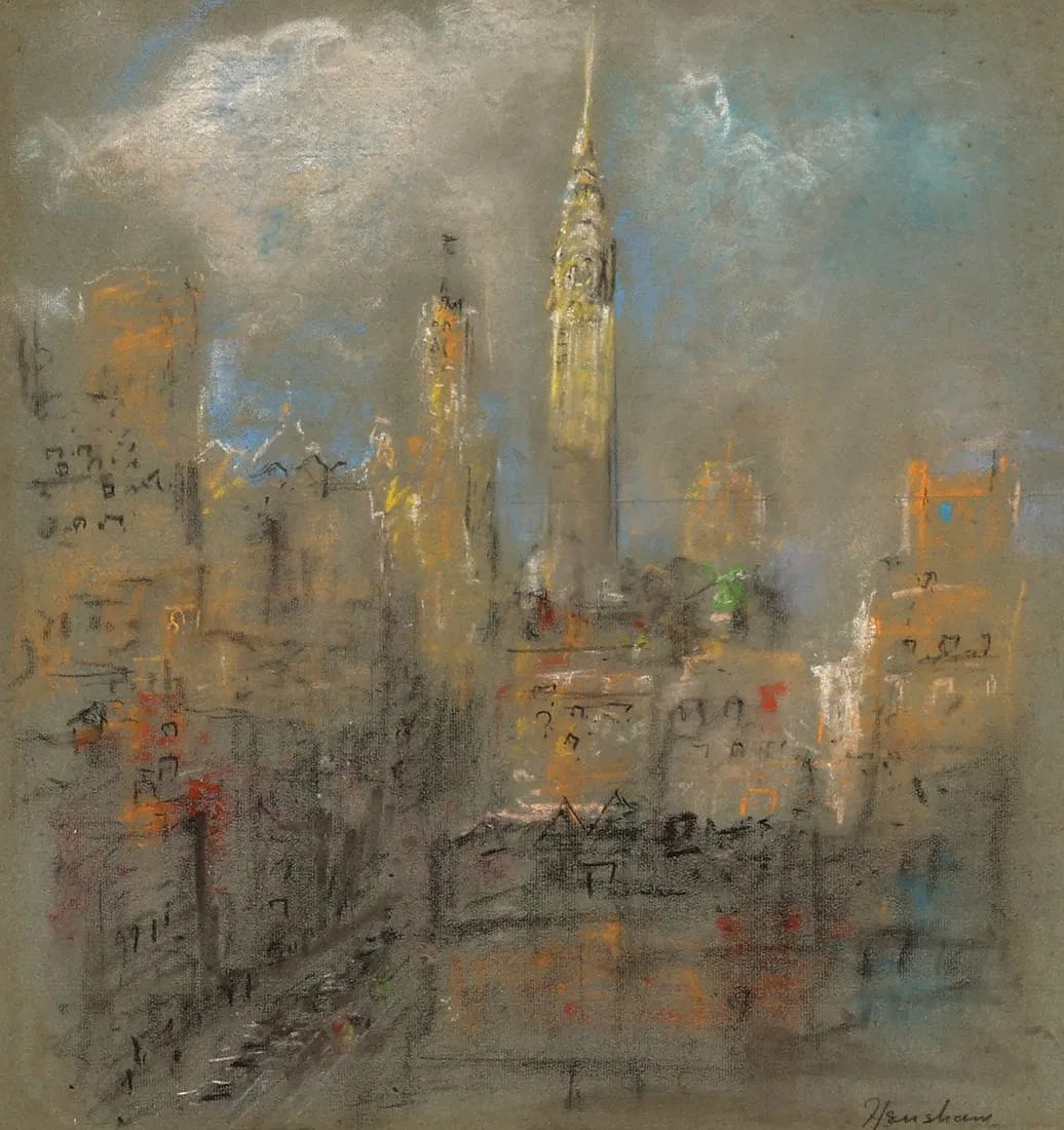 The Chrysler Building above the Rooftops, New York by Henshaw