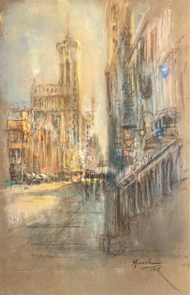 The New York Times Building in Pale Light, New York by Henshaw