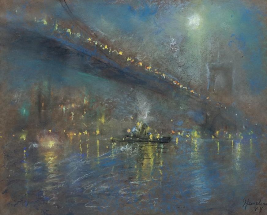 Tugboat Beneath the Bridge by Henshaw