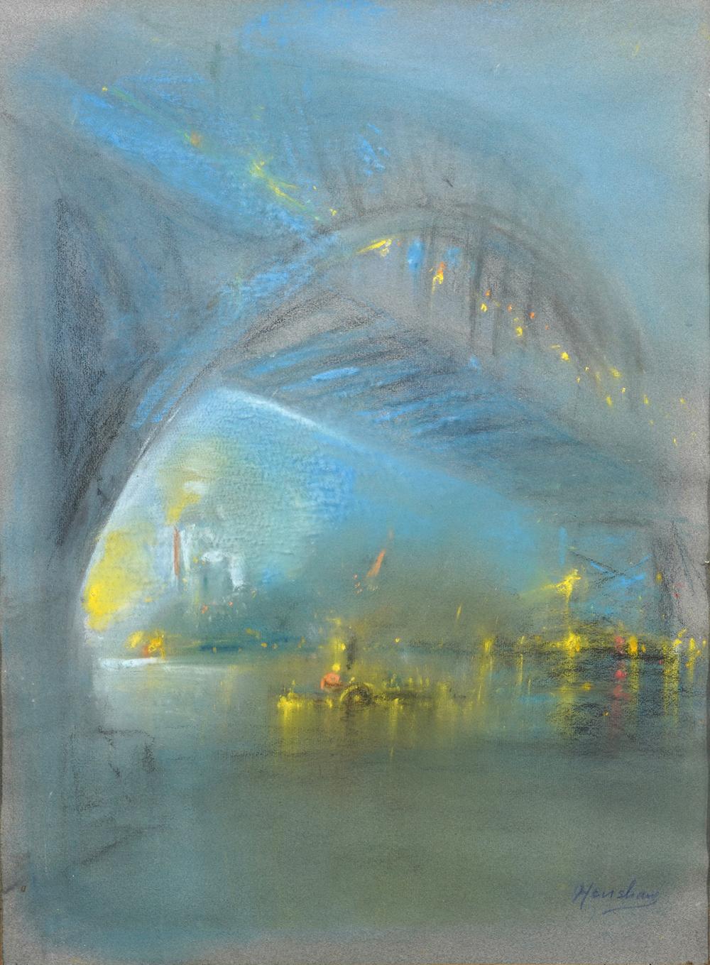 Under the Bridge Arch at Night by Henshaw