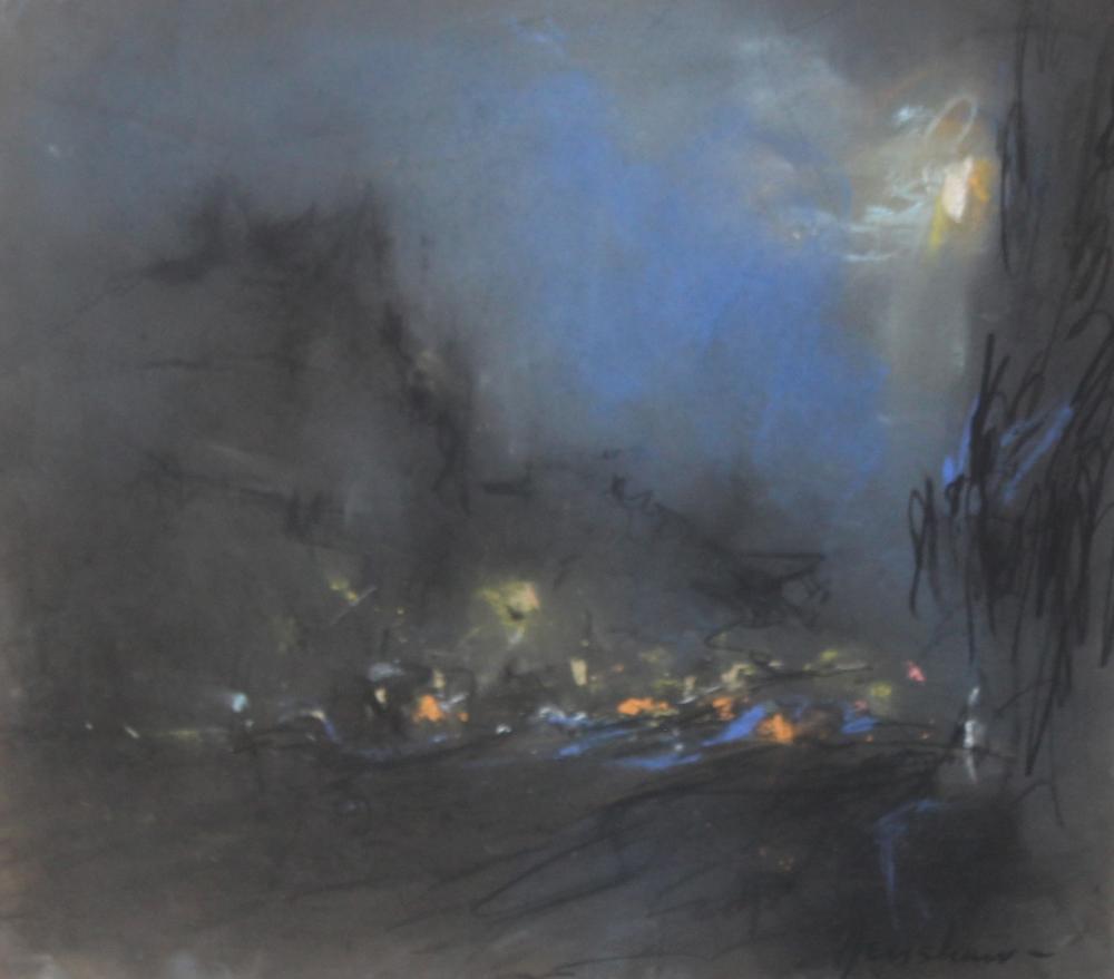 Dark Street with Scattered Lights by Henshaw