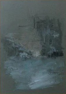 Glowing Street in the Blue Mist by Henshaw