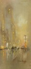 Pale Towers and Lamps at Dusk by Henshaw