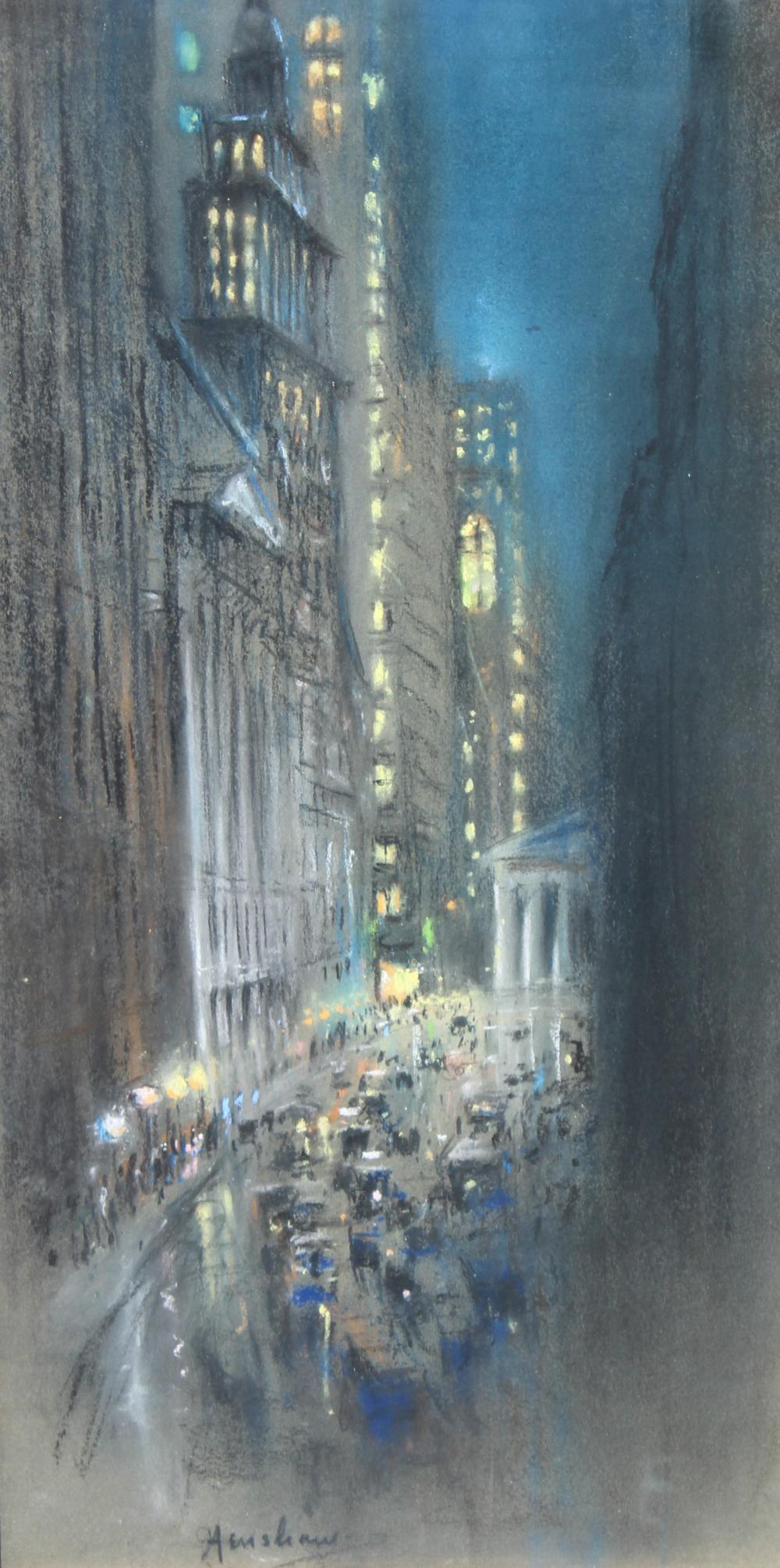 Skyscraper Canyon at Night by Henshaw