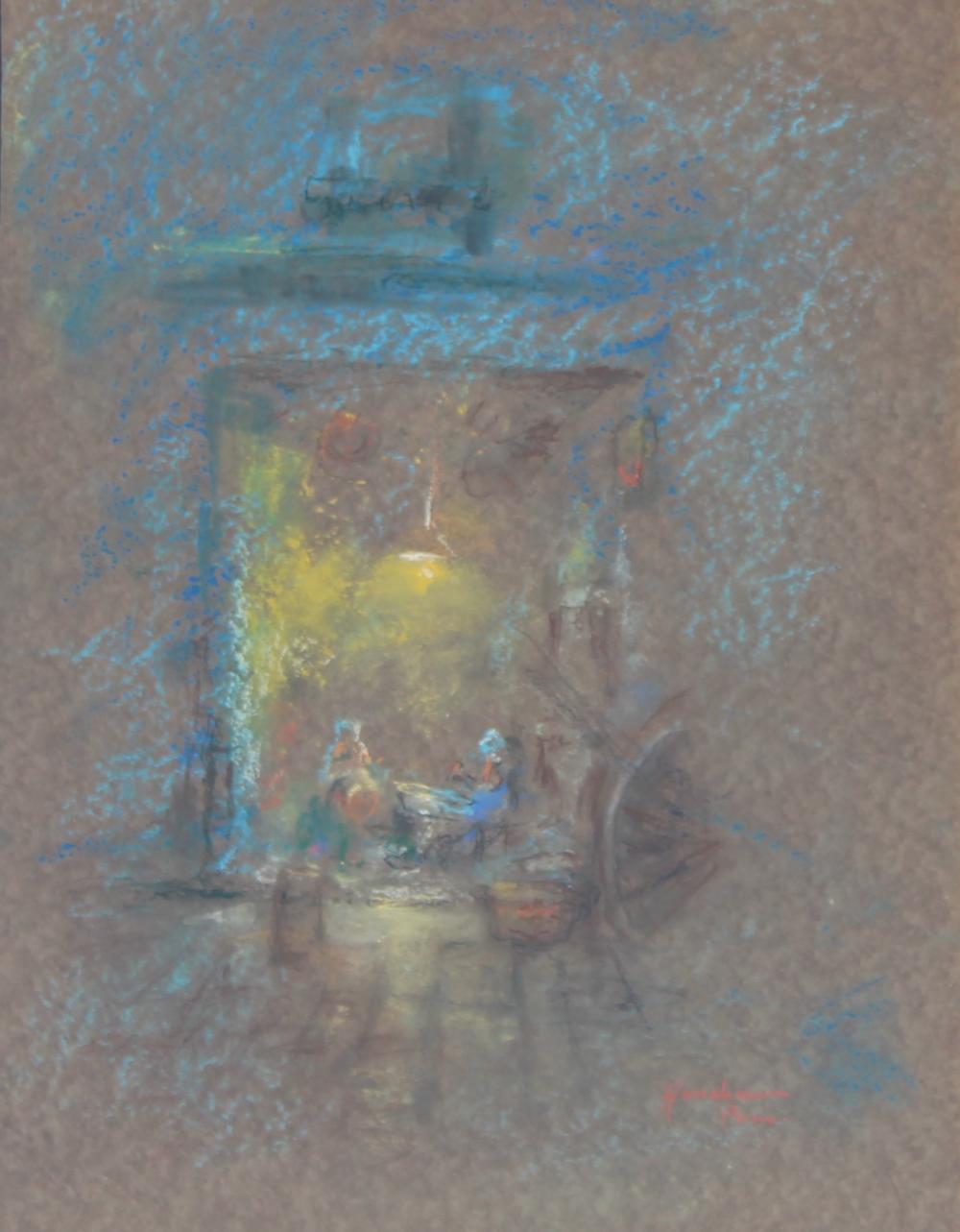 Lamplit Room through a Doorway, Paris by Henshaw