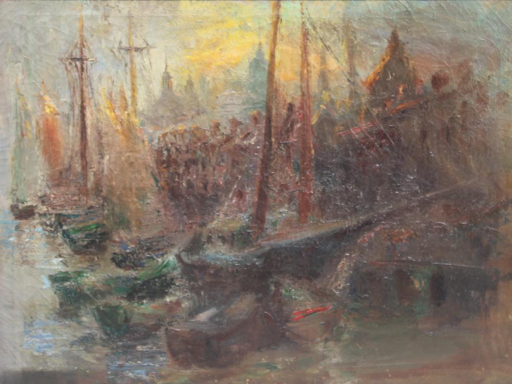 Boston, Ships at Harbor by Henshaw