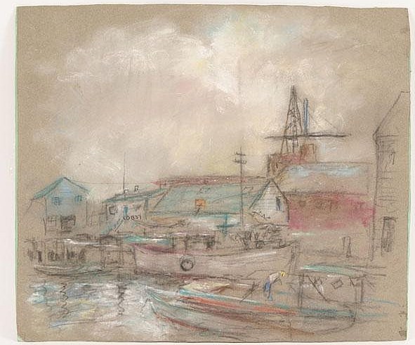 Fishing Boats at the Wharf by Henshaw