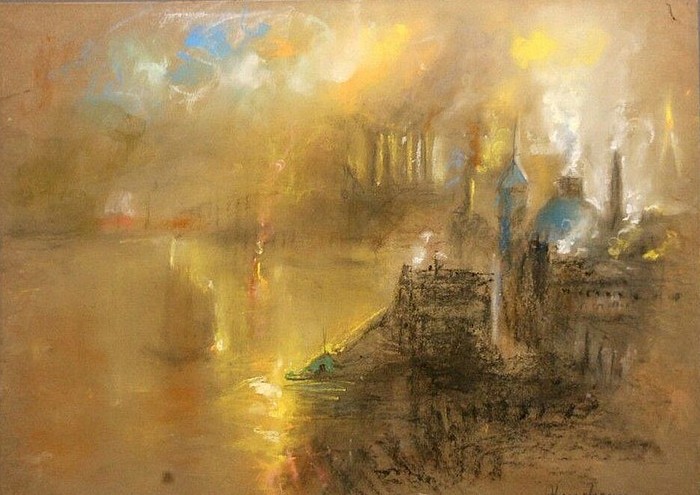 Golden Harbor with a Blue Dome by Henshaw