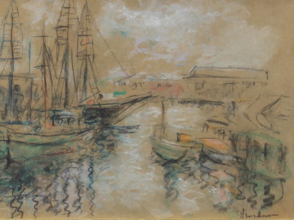 Harbor Sketch with Masts by Henshaw