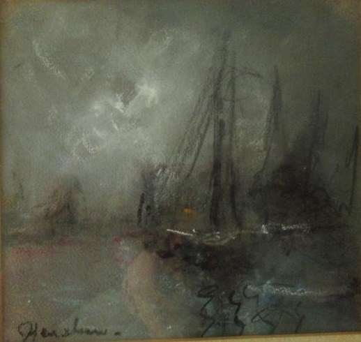 Masts in a Gray Fog by Henshaw