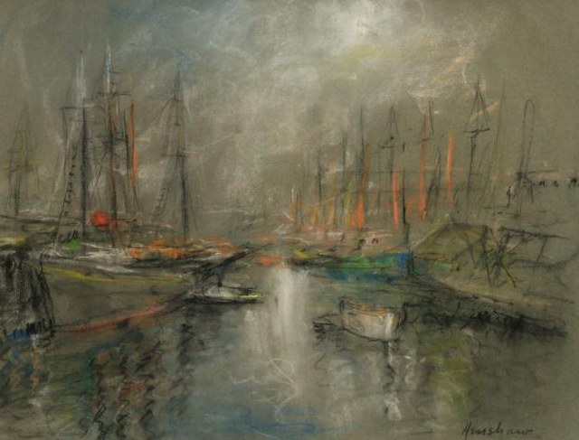 Masts in a Misty Harbor by Henshaw
