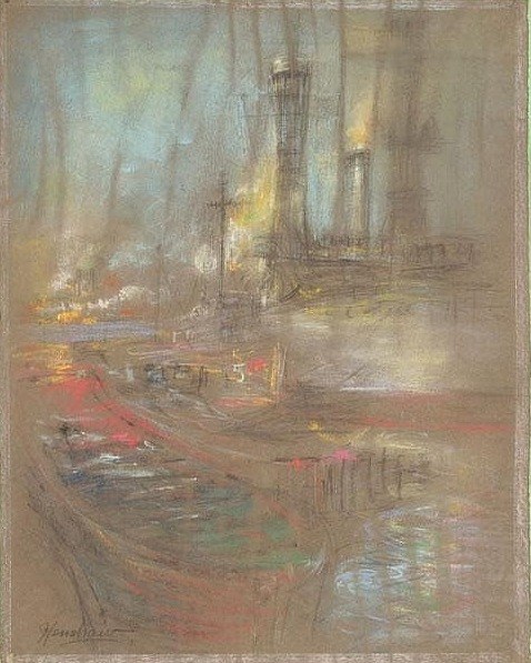 Steamer at the Pier by Henshaw