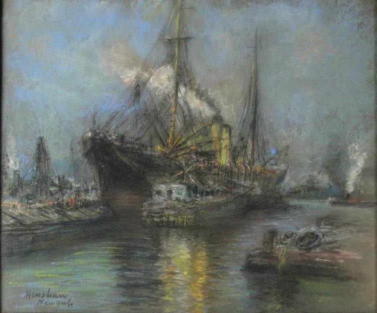 Steamship at the Pier, New York by Henshaw