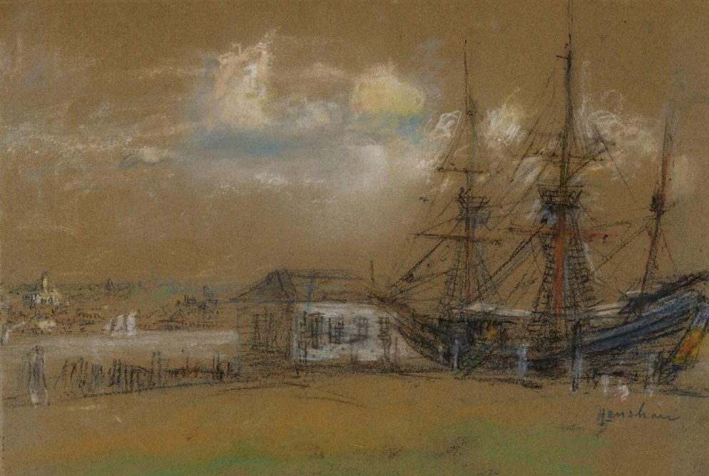 Tall Ship at the Dock by Henshaw