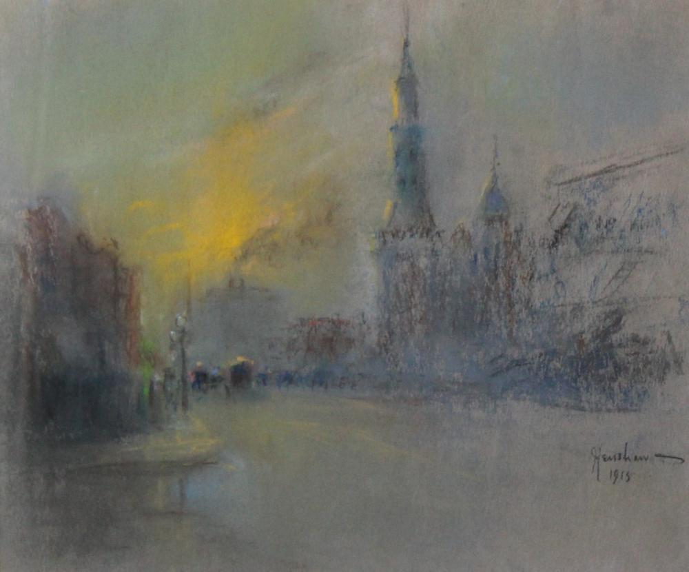Spires in a Yellow Dusk by Henshaw