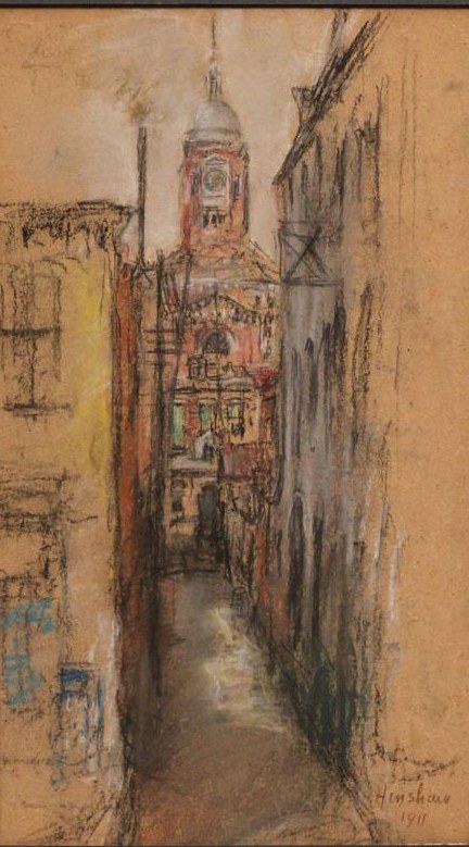 Alley with Domed Tower by Henshaw